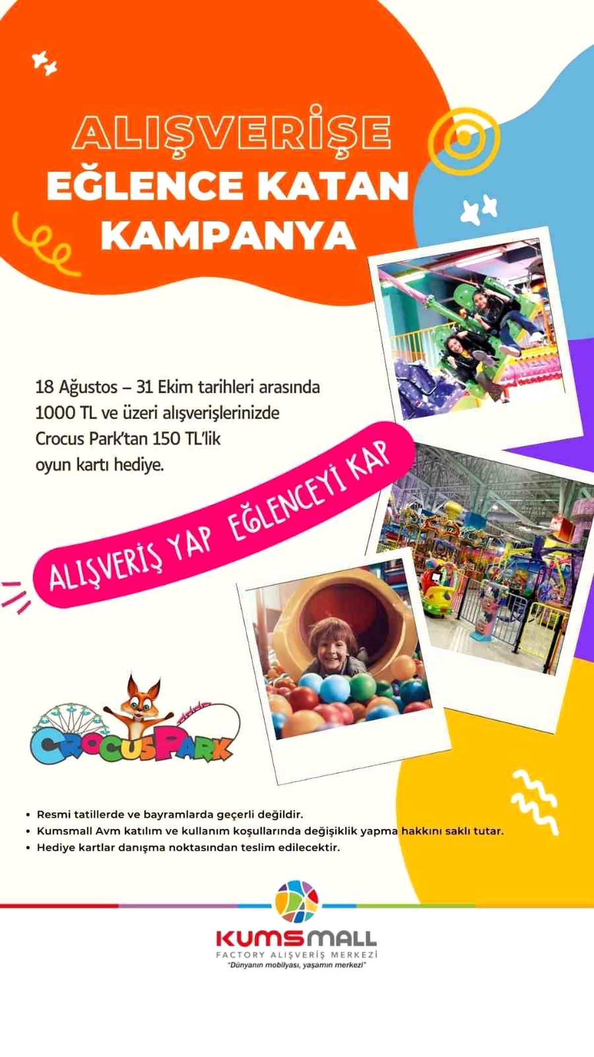 KUMSMALL AVM'den Alışveriş Yapanlara Oyun Kartı Hediye