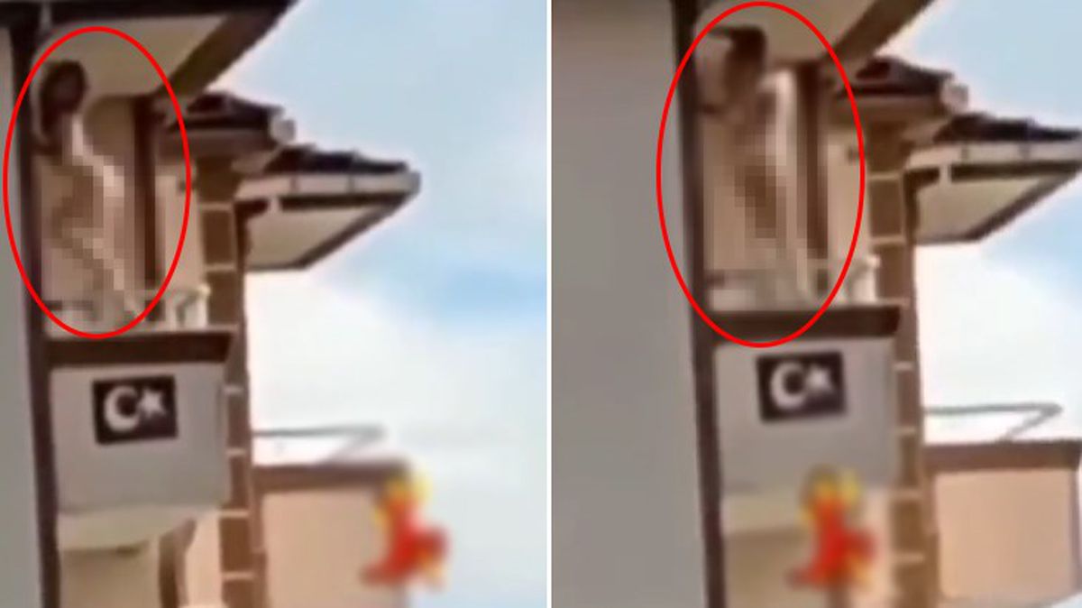 Tekirdağ'da genç bir kadın evinin balkonuna çıplak halde çıkarak dakikalarca twerk yaptı