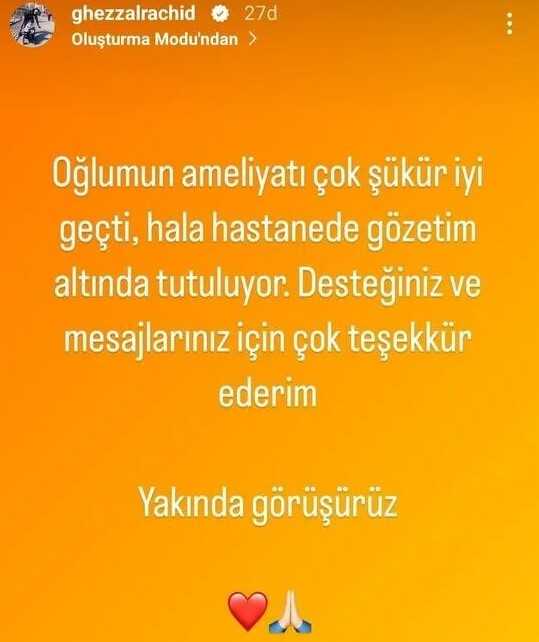 Rachid Ghezzal, trafik kazası geçiren oğlunun son durumu hakkında bilgi verdi: Ameliyatı iyi geçti