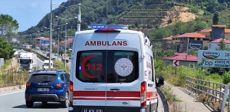 Trabzon'da hafif ticari araç devrildi, sürücü yaralandı