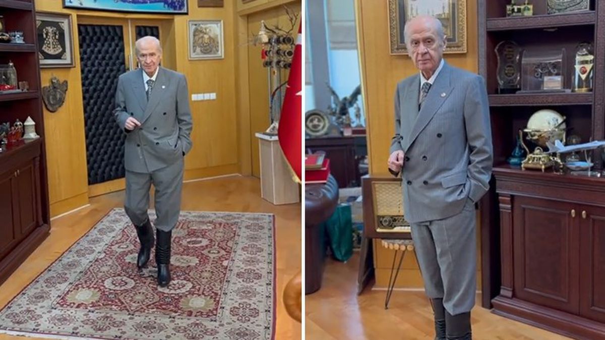 Çizmelerini giyen MHP lideri Bahçeli, 'Kıbrıs Türk'tür' notuyla video paylaştı