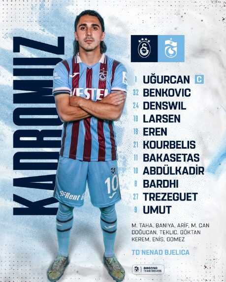 Galatasaray – Trabzonspor ilk 11'ler açıklandı! İşte kadrolar!