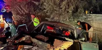 Bandırma'da yol kenarındaki ağaçlara çarpan otomobildeki 6 kişi yaralandı