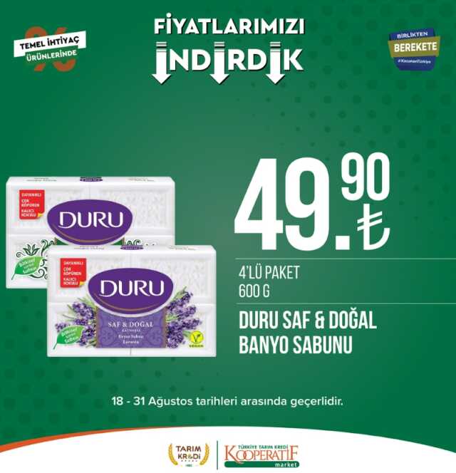 Tarım Kredi Market Kataloğu 18-31 Ağustos 2023: Tereyağ, peynir, bakliyat, çay ve pek çok üründe indirim var mı?
