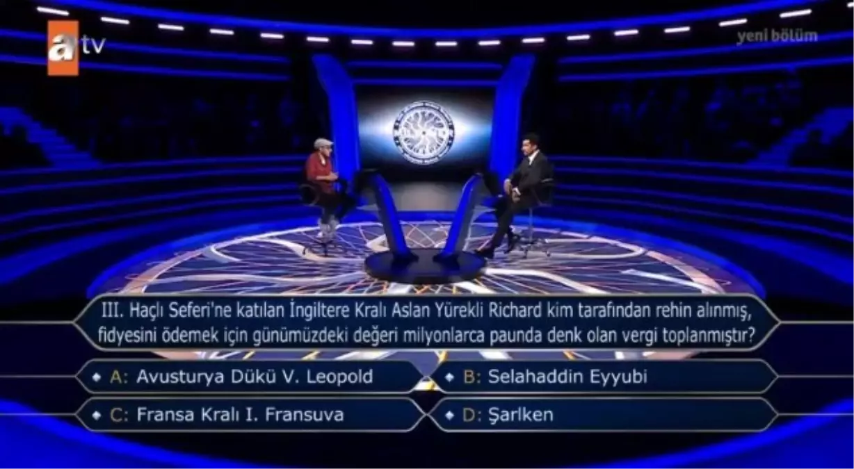 III. Haçlı Seferi'ne katılan İngiltere Kralı Aslan Yürekli Richard... Kim Milyoner Olmak İster 22 Ağustos Sorusu Cevabı Nedir? 200 Bin TL'lik soru!