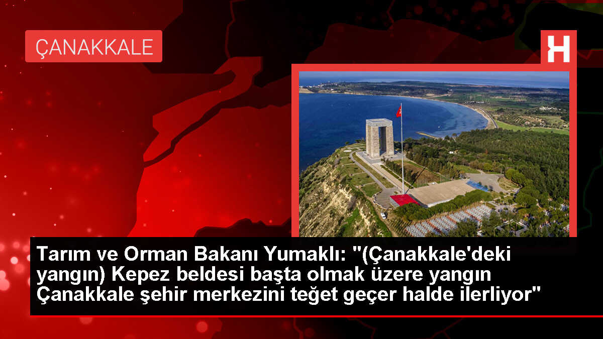 Bakan Yumaklı: 'Yangın Çanakkale şehir şehir merkezini teğet geçer bir halde ilerliyor'
