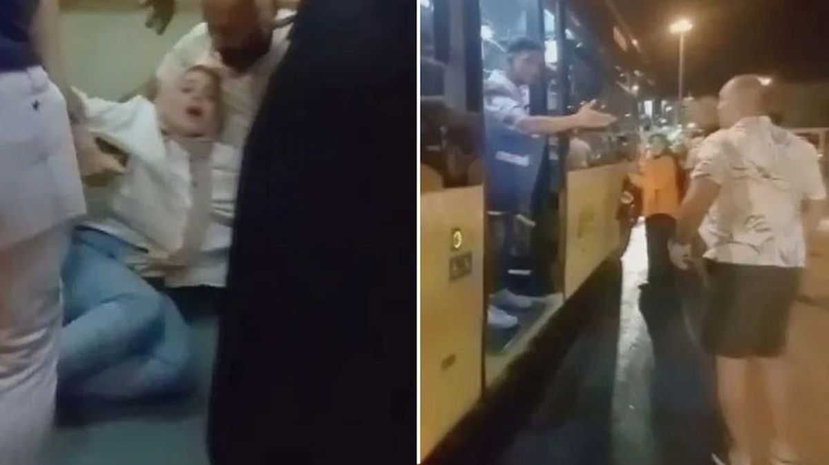 Tartıştığı bebekli kadını tartaklayan adam otobüsten yaka paça atıldı