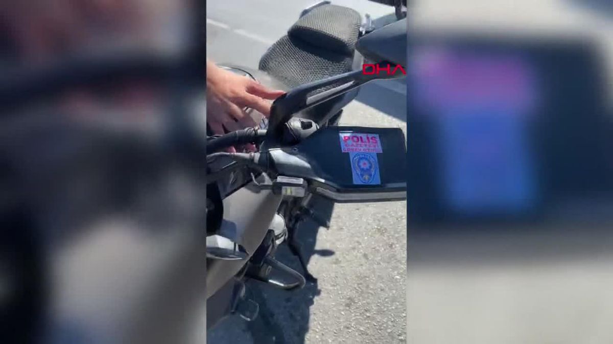 GÜNGÖREN'de çakarlı motosikletine 'polis gazetesi görev otosu' kartı koyan sürücüye ceza