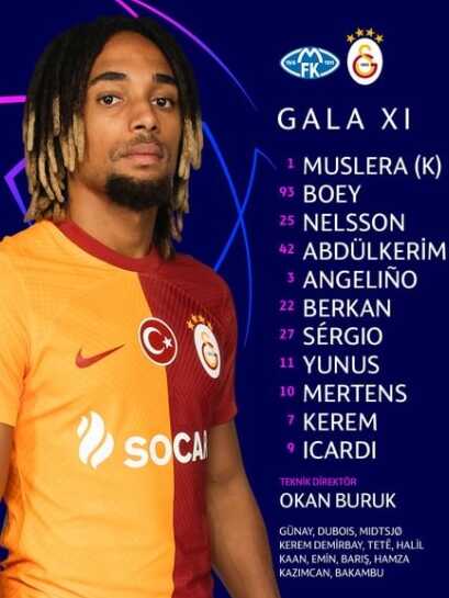 Molde Galatasaray muhtemel 11' ler belli oldu mu, Zaha, Tete oynuyor mu