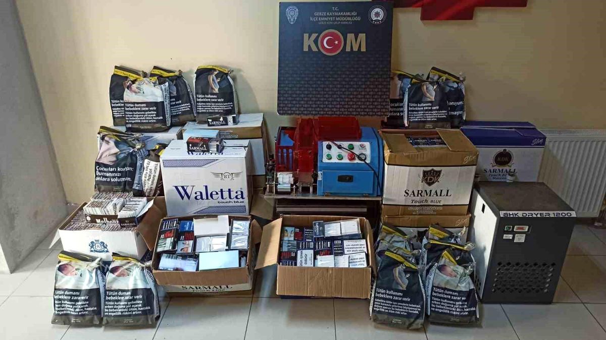 Gebze'de tütün ve makaron operasyonu