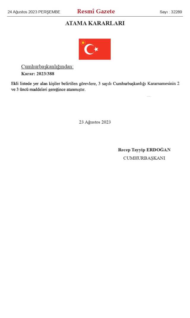 Resmi Gazete Kaymakamlar Kararnamesi (24 Ağustos 2023) yayımlandı! Resmi Gazete KAYMAKAM ATAMA KARARLARI! Hangi kaymakam nereye atandı?