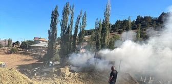 Giresun'un Alucra ilçesinde ev ve samanlık yangını