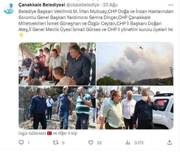 Çanakkale Belediye Başkanı Ülgür Gökhan'ın, yangının çıktığı gün yurt dışına tatile gittiği iddiası gündemi sarstı Çanakkale Belediye Başkanı Ülgür Gökhan'ın, yangının çıktığı gün yurt dışına tatile gittiği iddiası gündemi sarstı