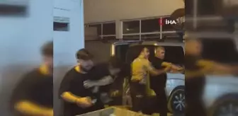 Zonguldak'ta iki grup arasında yumruklu kavga cep telefonu kamerasında