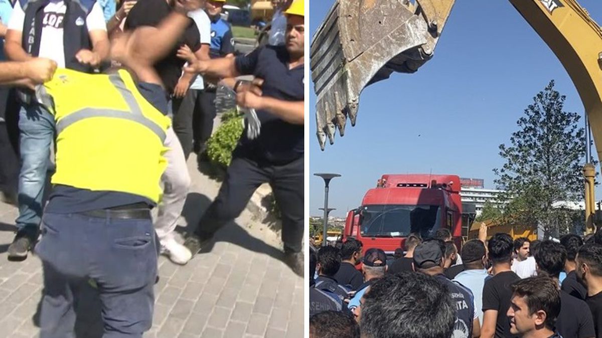 İBB'nin yıkım işlemi sırasında arbede! Valilik devreye girdi, iş makineleri geri çekildi