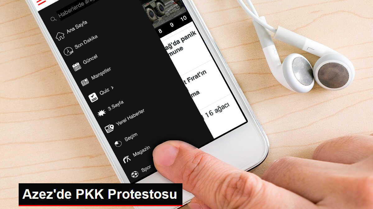 Azez'de PKK Protestosu