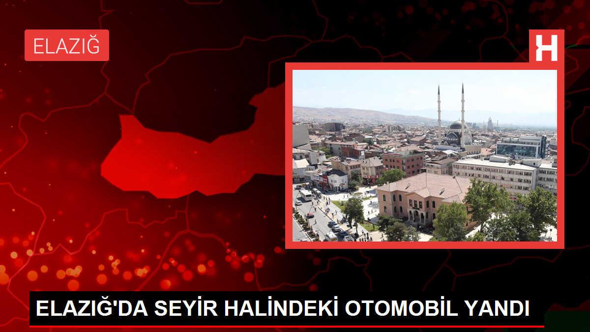 Elazığ'da seyir halindeki otomobil alev aldı