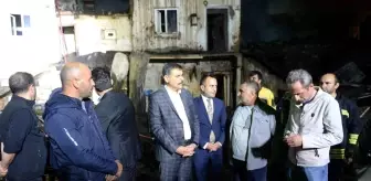 Erzurum Valisi Mustafa Çiftçi, yangın sonrası incelemelerde bulundu