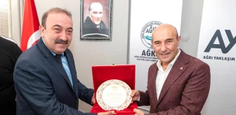 İzmir Büyükşehir Belediye Başkanı Tunç Soyer, Ağrı Dernekleri Konfederasyonu Ege Bölgesi İzmir Başkanlığı'nı ziyaret etti