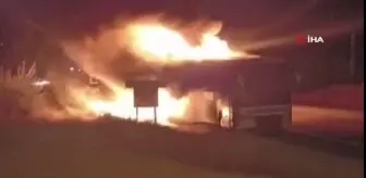 Sivas'ta yolcu otobüsü alev alev yandı
