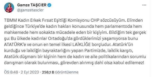 CHP'deki danışman atamasına Gamze Taşcıer'den sert tepki: Görevden alınmış dahi olsa kabul edilemez