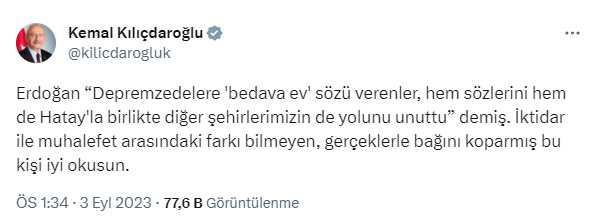 Erdoğan'ın 'Bedava ev sözü verenler şimdi yolunu unuttu' sözlerine Kılıçdaroğlu'ndan sert yanıt