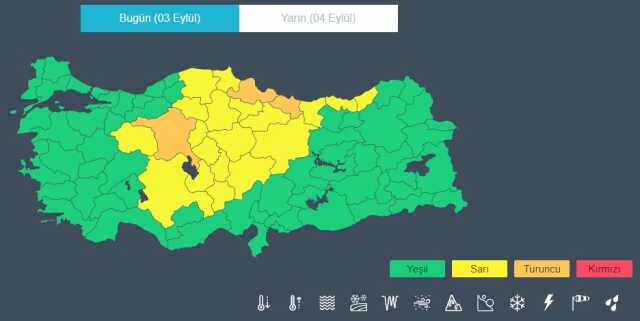 Meteoroloji'den 22 il için kuvvetli yağış uyarısı