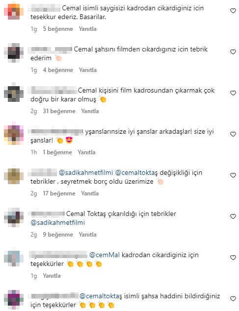 Sübhaneke duasıyla dalga geçen oyuncu Cemal Toktaş, Sadık Ahmet filminin kadrosundan çıkarıldı