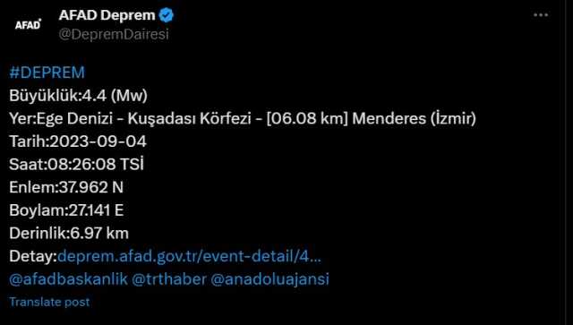 Didim'de deprem mi oldu? SON DAKİKA! Bugün Didim'de deprem mi oldu? AFAD ve Kandilli deprem listesi