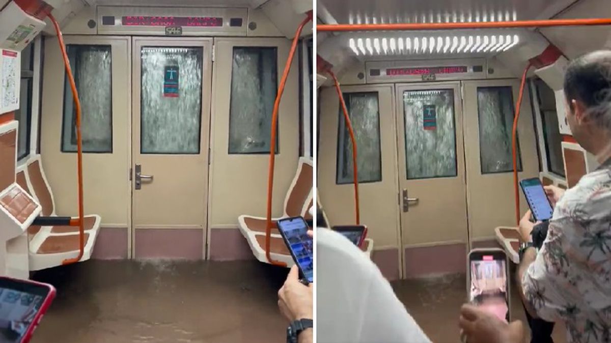 Görüntü Madrid'den! Sel suları metroyu bastı, vatandaşlar büyük panik yaşadı