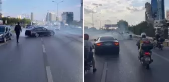 İstanbul'da düğün konvoyu terörü! E-5 karayolunda yol kesip drift attılar