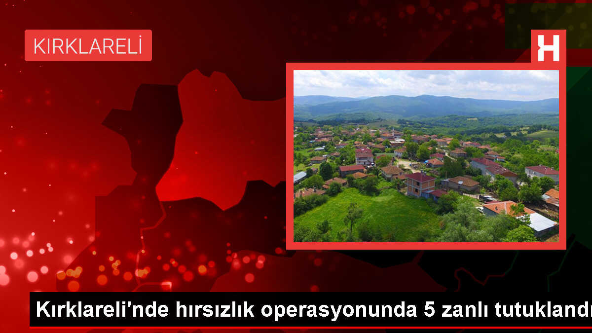 Kırklareli'nde hırsızlık operasyonunda 5 zanlı tutuklandı