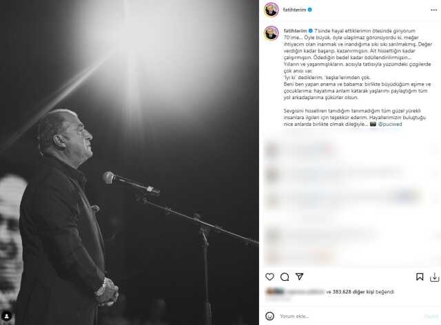 70 yaşına giren Fatih Terim'den gece yarısı hayata dair satılar: Ait hissettiğin kadar çalışırmışsın