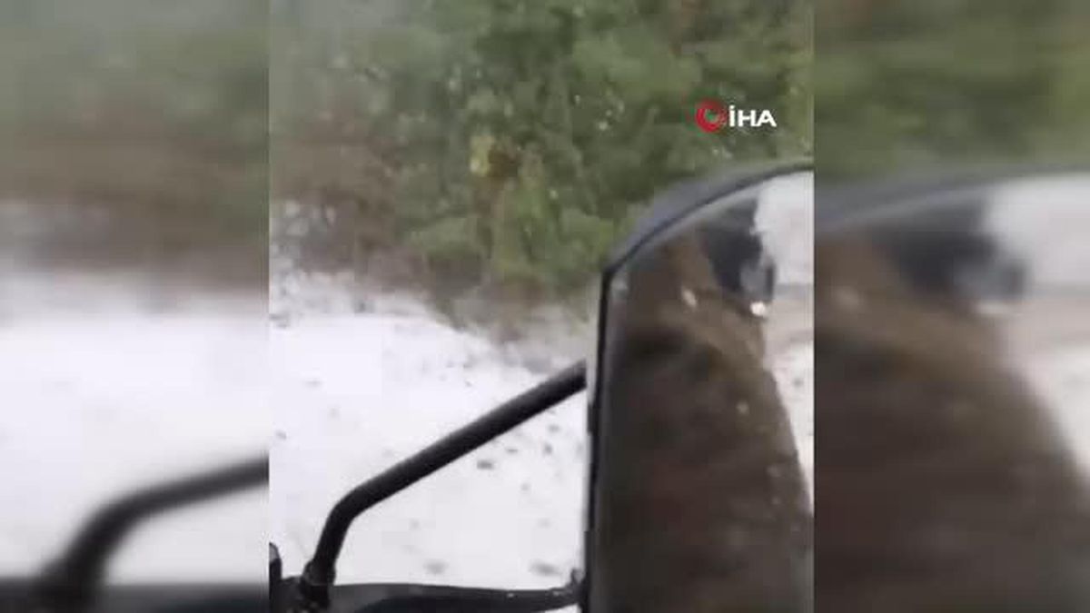 Karabük'te fındık büyüklüğünde dolu yağışı etkili oldu