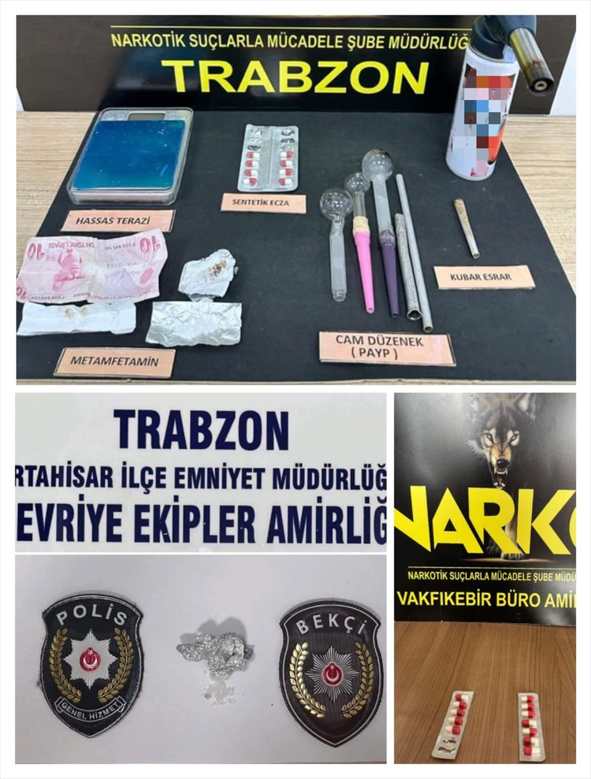 Trabzon'da Narkotik Operasyonunda 4 Şüpheliye İşlem Yapıldı