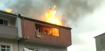 Zonguldak'ta bir binanın çatısında çıkan yangın korku dolu anlar yaşattı