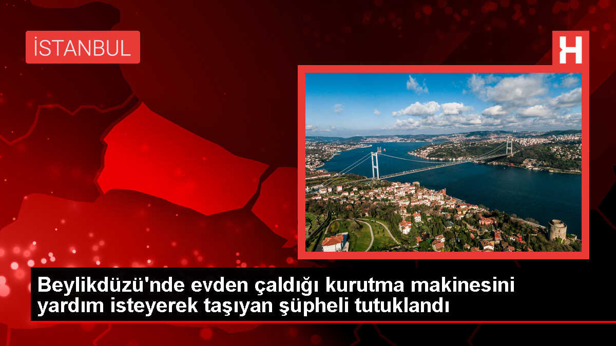 Beylikdüzü'nde Hırsızlık Şüphelisinin Çaldığı Makineyi Taşıması Kamerada
