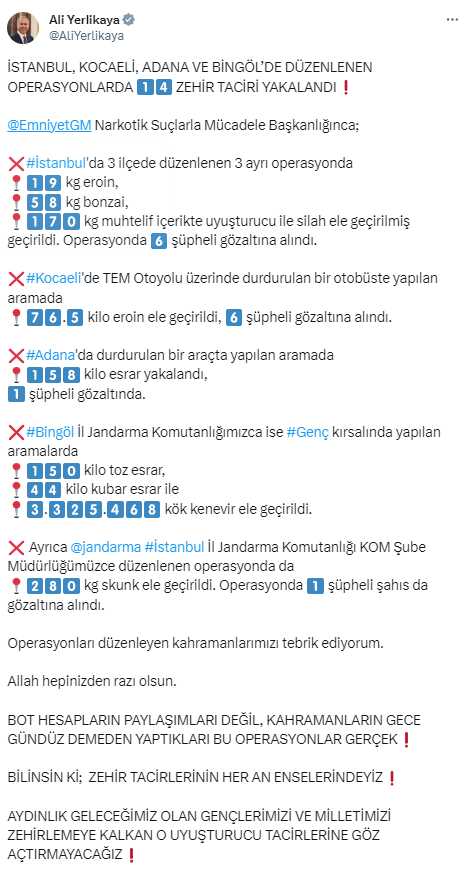 Emniyet'ten 4 ilde kritik operasyon! Baskınlarda 14 zehir taciri kıskıvrak yakalandı