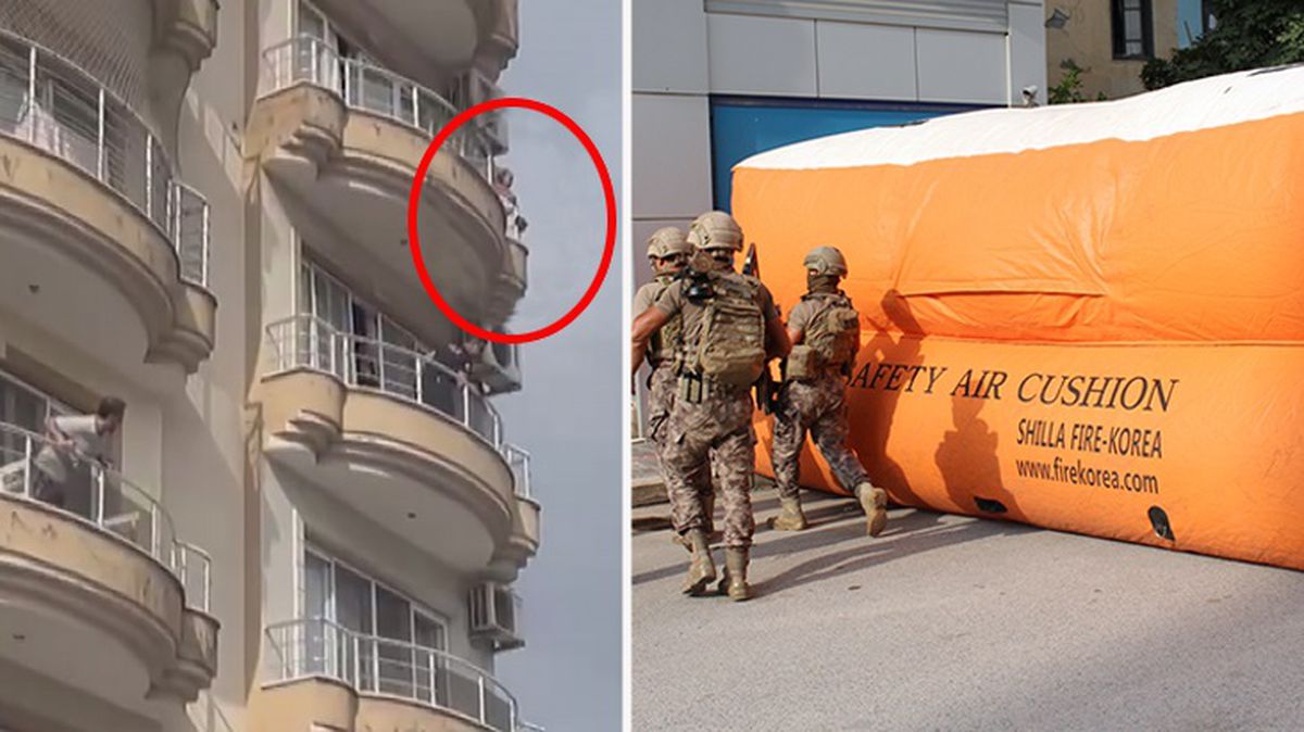 İskenderun'da annesini balkondan atmaya çalışan zanlı güçlükle ikna edildi