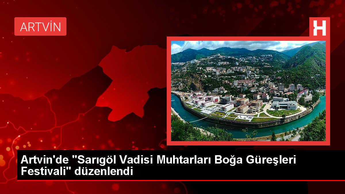 Artvin'de Sarıgöl Vadisi Muhtarları Boğa Güreşleri Festivali Başladı