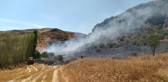Çorum'un İskilip ilçesinde anız yangını çıktı
