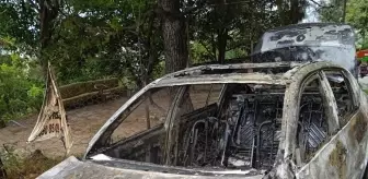 Hatay'ın Payas ilçesinde otomobil yangını