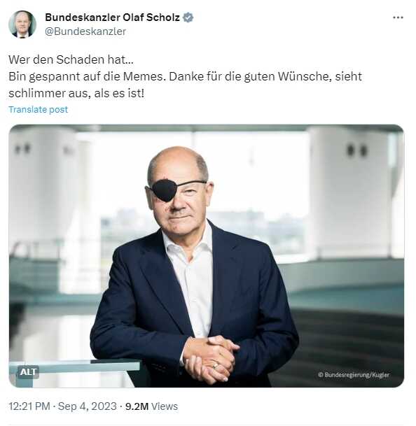 Almanya Başbakanı'nın gözüne ne oldu? Almanya Başkanı Olaf Scholz kaza mı geçirdi? Almanya Başbakanı'nın gözüne ne oldu? Almanya Başkanı Olaf Scholz kaza mı geçirdi?