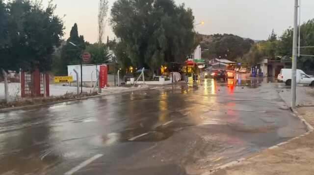 Bodrum'da Ana Su İsale Hattı Patladı