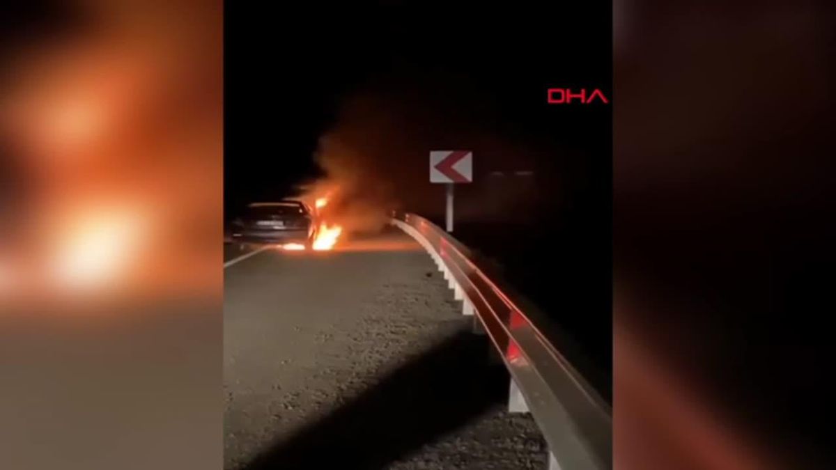 Bingöl'de Otomobil Alev Aldı