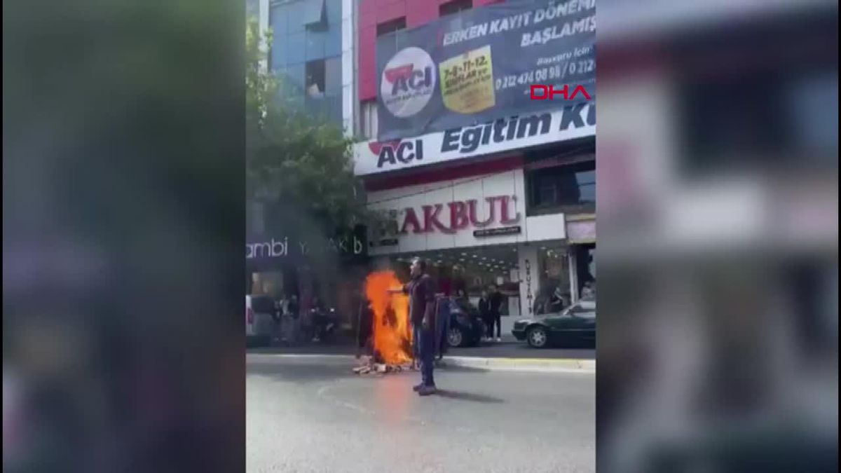 Bağcılar'da İş Hanı Tartışması: Ürünlerini Ateşe Verdi