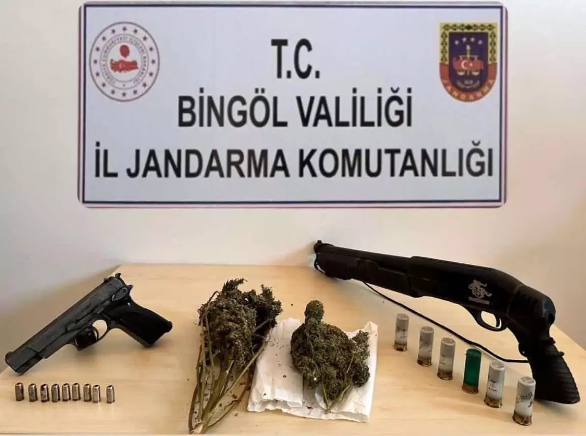 Bingöl'de Jandarma Komutanlığı tarafından yapılan operasyonda uyuşturucu ve silahlar ele geçirildi