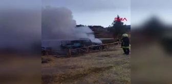 Çorum'da 'Efsane' filminin çekildiği köyde yangın çıktı