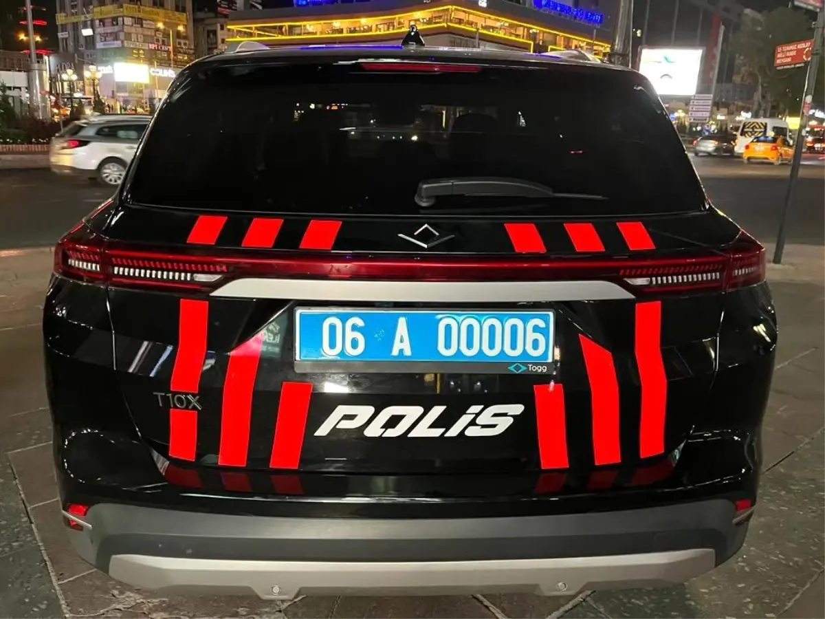Ankara'da Togg Polis Aracı Olarak Görev Yapıyor