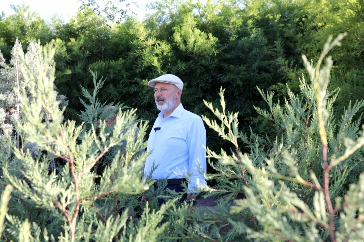 Kocasinan Belediye Başkanı Ahmet Çolakbayrakdar, fidanlıkta incelemelerde bulundu